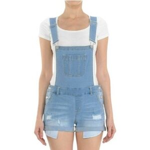 Light Blue Denim Short Overalls